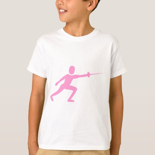 Fencing Figure _ Pink T_Shirt