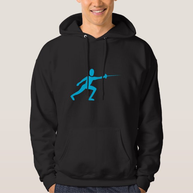 Fencing Figure - Sky Blue Hoodie (Front)