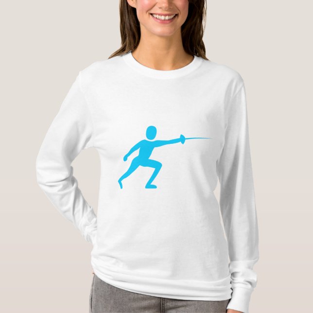 Fencing Figure - Sky Blue T-Shirt (Front)