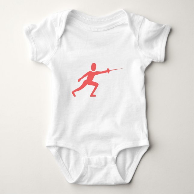 Fencing Figure - Tropical Pink Baby Bodysuit (Front)