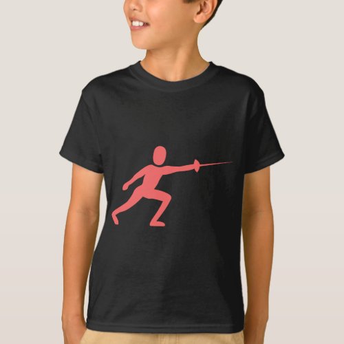 Fencing Figure _ Tropical Pink T_Shirt