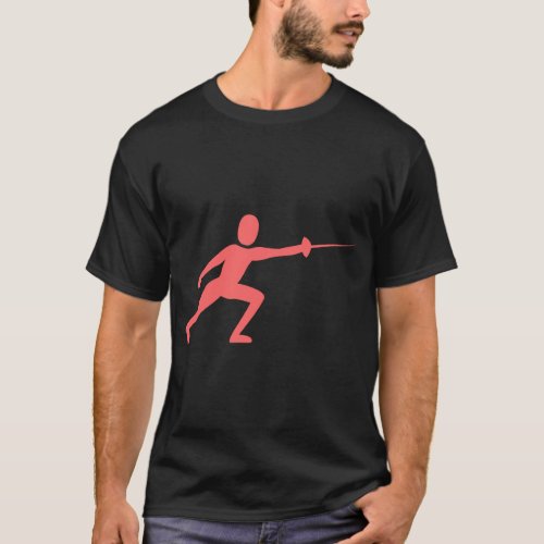 Fencing Figure _ Tropical Pink T_Shirt