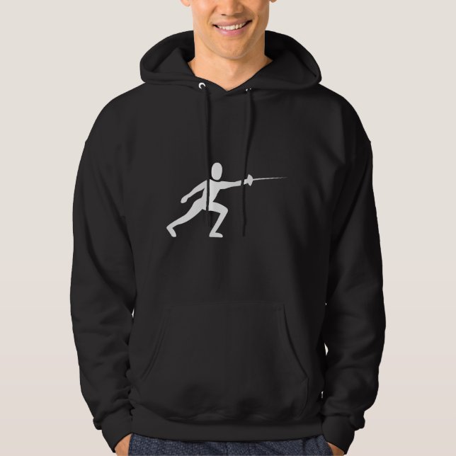 Fencing Figure - White Hoodie (Front)