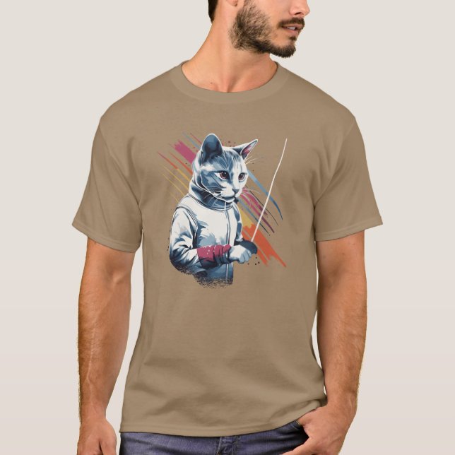 Fencing Game gamer fencer athletesport fencing gif T-Shirt (Front)