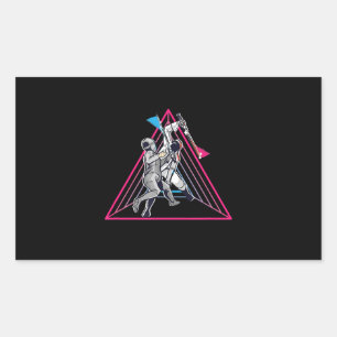 Fencing Game gamer fencer sport 90s fencing Rectangular Sticker