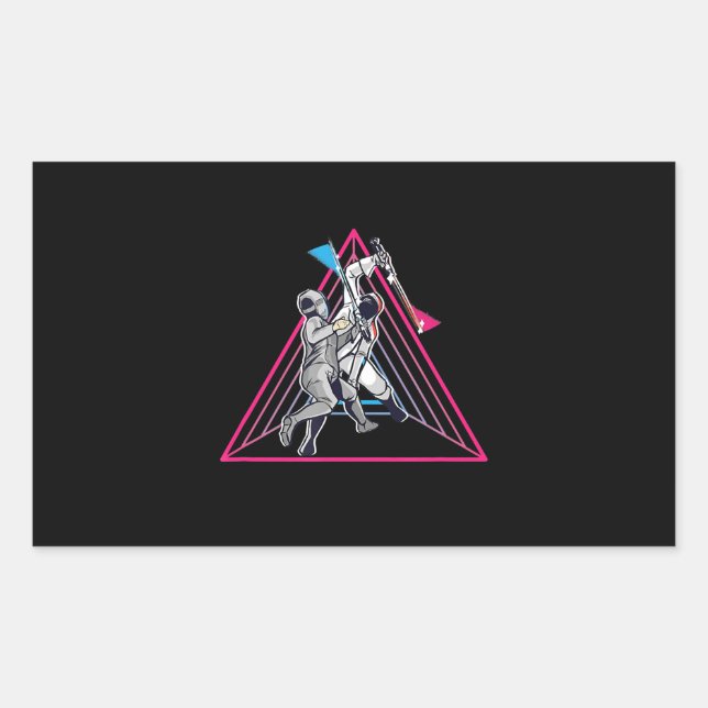 Fencing Game gamer fencer sport 90s fencing Rectangular Sticker (Front)