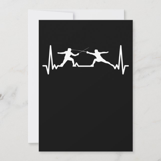 Fencing Game gamer fencer sport cardiogram fencing Holiday Card (Front)