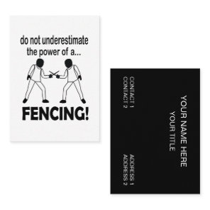 Fencing Game Sport Fencing Business Card