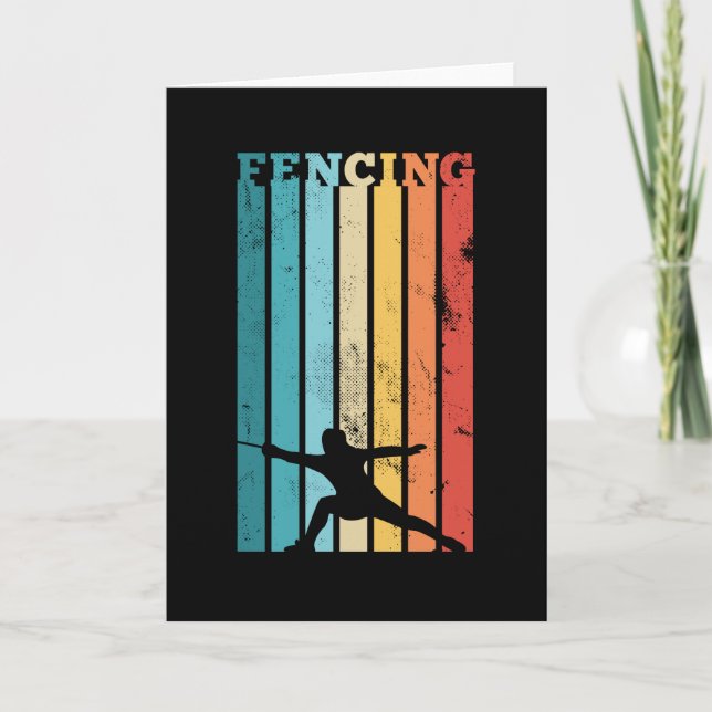 Fencing Gift for Fencer Saber Rapier Retro sword Card (Front)