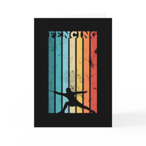Fencing Gift for Fencer Saber Rapier Retro sword Card