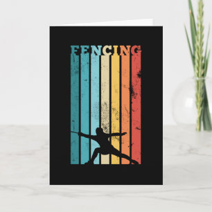 Fencing Gift for Fencer Saber Rapier Retro sword Card