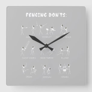 Fencing Gift I Always Win All Match Square Wall Clock