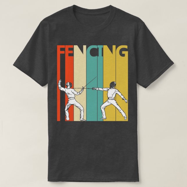 Fencing Gifts Vintage 1980s Fencing (2) T-Shirt (Design Front)