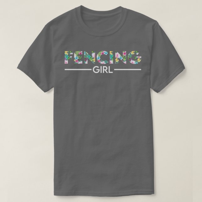 Fencing girl floral design  T-Shirt (Design Front)