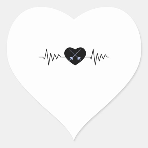 Fencing Heartbeat Heart Sticker