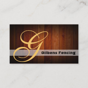 Fencing Image Monogram Business Cards