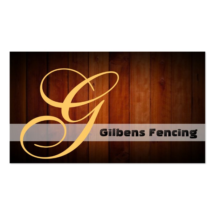 Fencing Image Monogram Business Cards