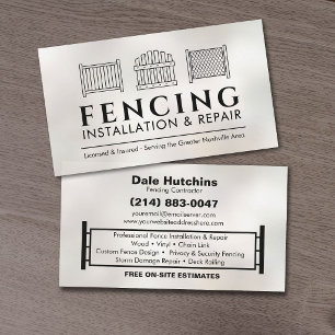 Fencing Installation Repair Services Business Card