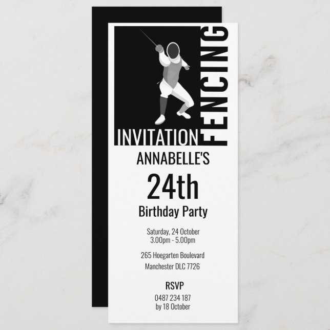 Fencing Invitation (Front/Back)