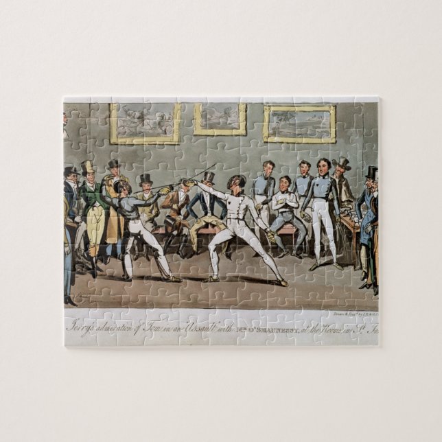 Fencing: Jerry's admiration of Tom in an `Assault' Jigsaw Puzzle (Horizontal)