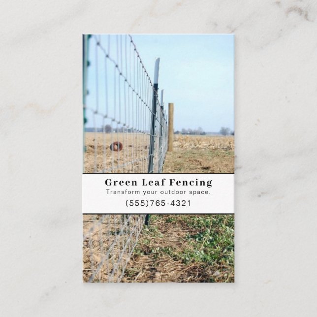 Fencing Landscaping Service Business Card (Front)