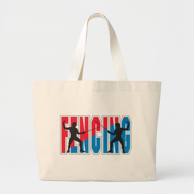 Fencing Large Tote Bag (Front)