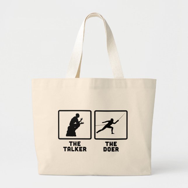 Fencing Large Tote Bag (Front)