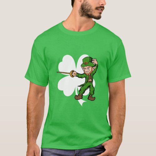 Fencing Leprechaun St Patricks Day  T_Shirt