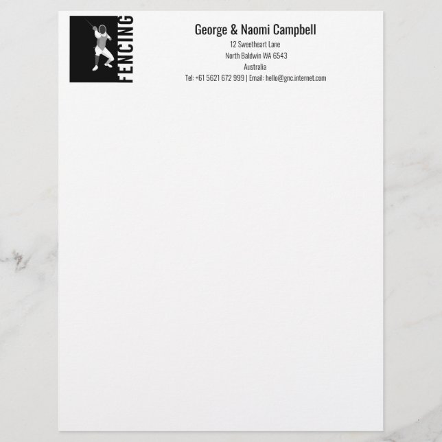 Fencing Letterhead (Front)