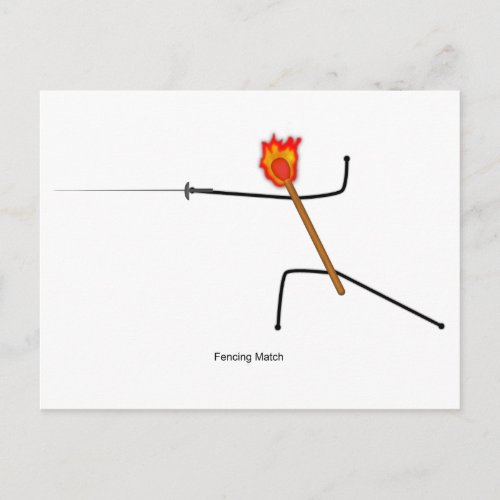 Fencing Match - Postcard