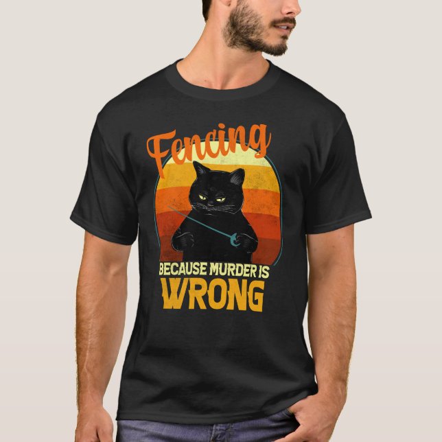 fencing murder cat T-Shirt (Front)