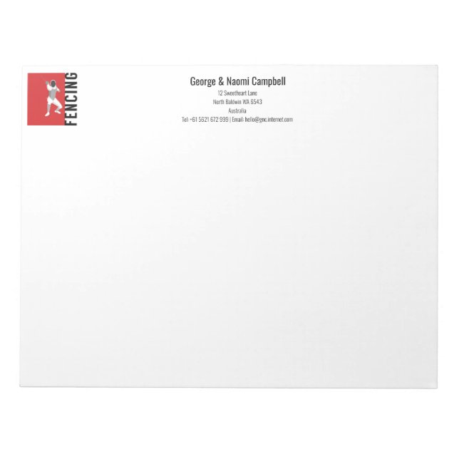 Fencing Notepad (Front)