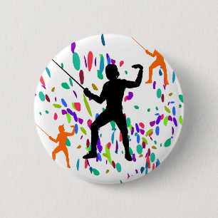FENCING PINBACK BUTTON