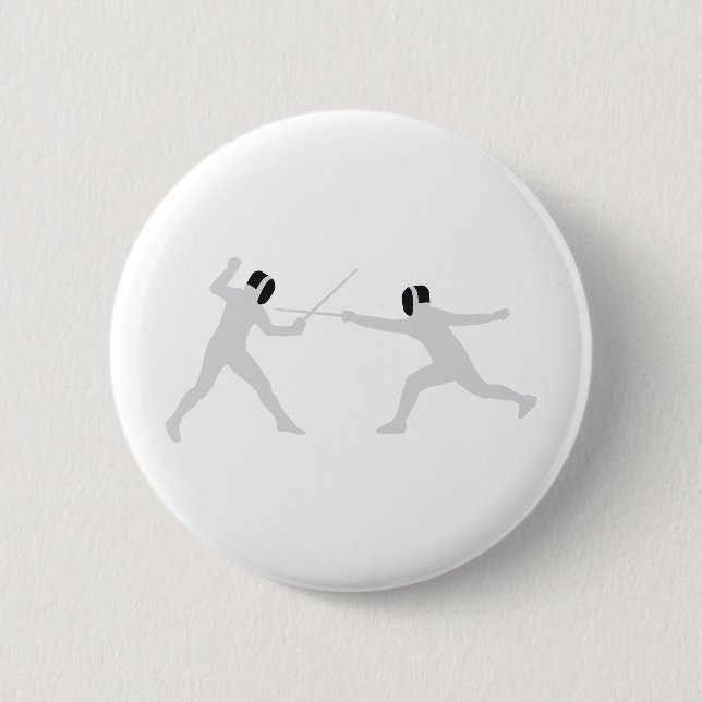 fencing pinback button (Front)