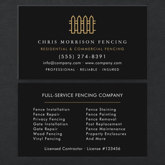 Fencing Repair Service Business Card (Creator Uploaded)