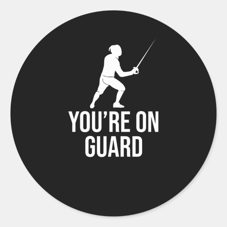 Fencing Sabre Foil Sword Fencer Classic Round Sticker Zazzle