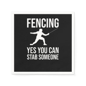 Fencing Sabre Foil Sword Fencer Napkins
