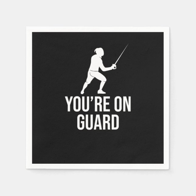 Fencing Sabre Foil Sword Fencer Napkins (Front)