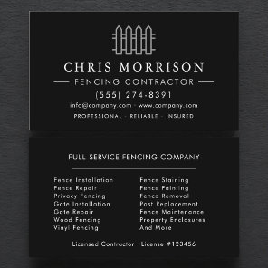 Fencing Service Company Business Card