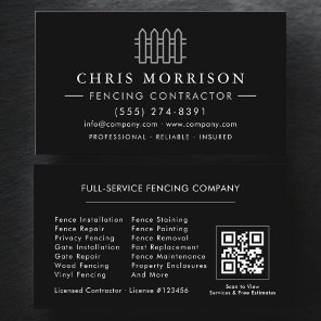 Fencing Service Company QR Code Business Card