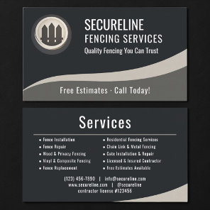 Fencing Services Business Card