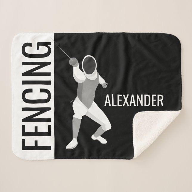 Fencing Sherpa Blanket (Front (Horizontal))