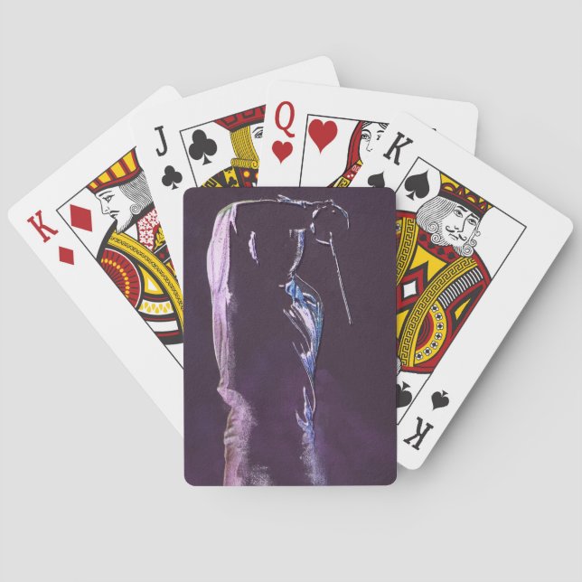 Fencing Silhouette Classic Playing Cards (Back)