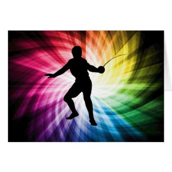 Fencing Silhouette; Spectrum by SportsWare at Zazzle
