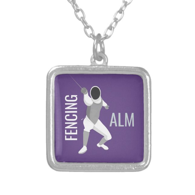 Fencing Silver Plated Necklace (Front)