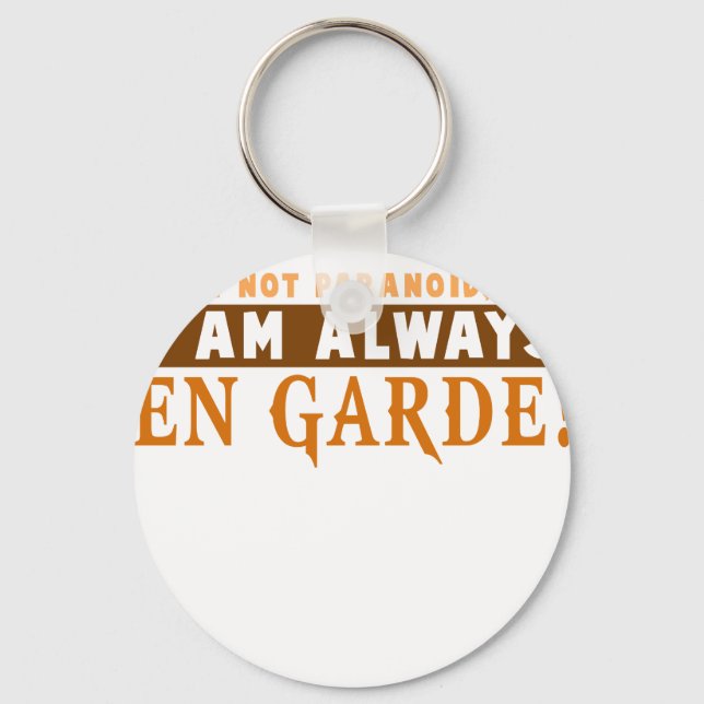 Fencing Sportsman Foil, Saber, Epee Competition Gi Keychain (Front)