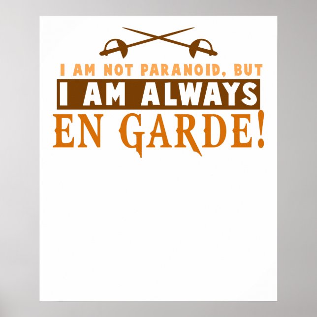 Fencing Sportsman Foil, Saber, Epee Competition Gi Poster (Front)