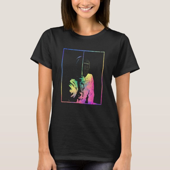 Fencing Stance Funny Saber Epee Foil Fencer Passio T-Shirt (Front)