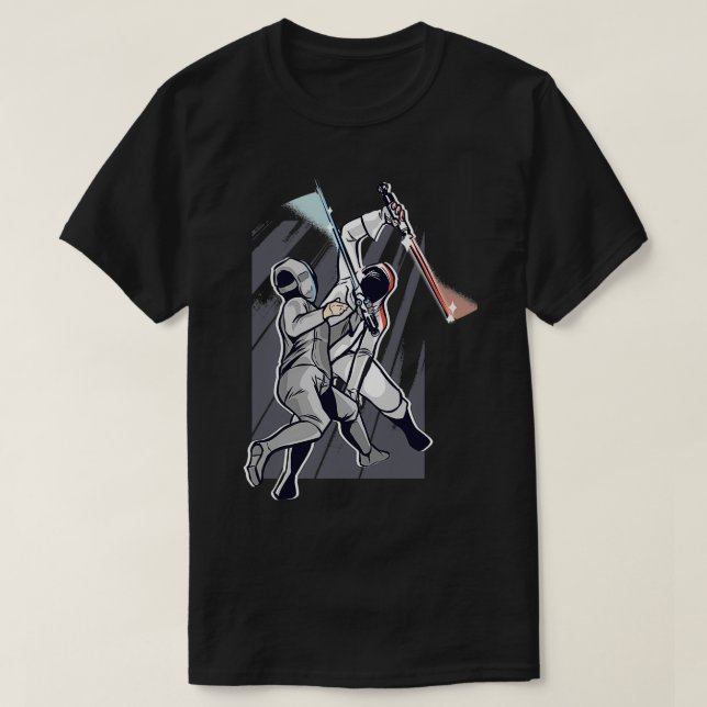Fencing sword fighting lightsaber laser sword T-Shirt (Design Front)