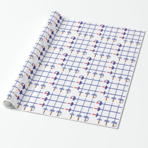 Fencing Sword Grid Wrapping Paper